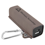 Leatherette 2200 mAh Power Bank with USB Cord