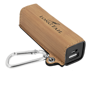 Leatherette 2200 mAh Power Bank with USB Cord