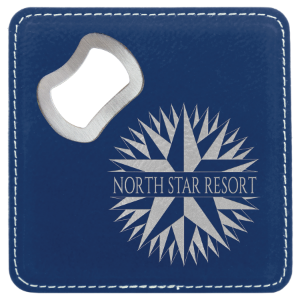 Leather Coaster with Bottle Opener