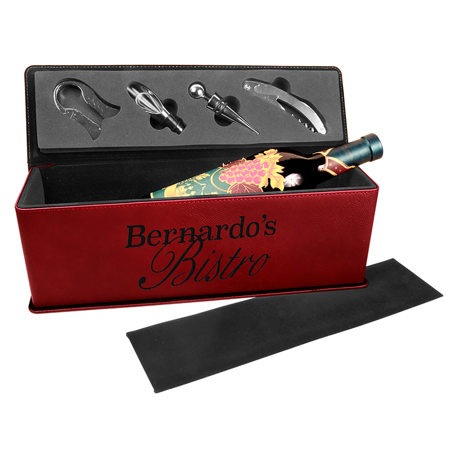 Leatherette Wine Box with Tools