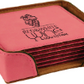 Leather Coaster Set of 6 with Holder- Square