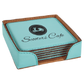 Leather Coaster Set of 6 with Holder- Square